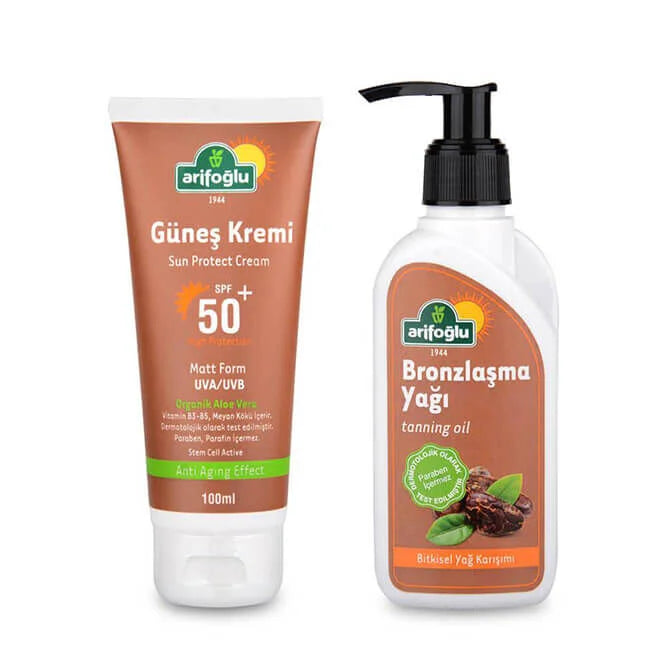 Sunscreen and tanning oil set